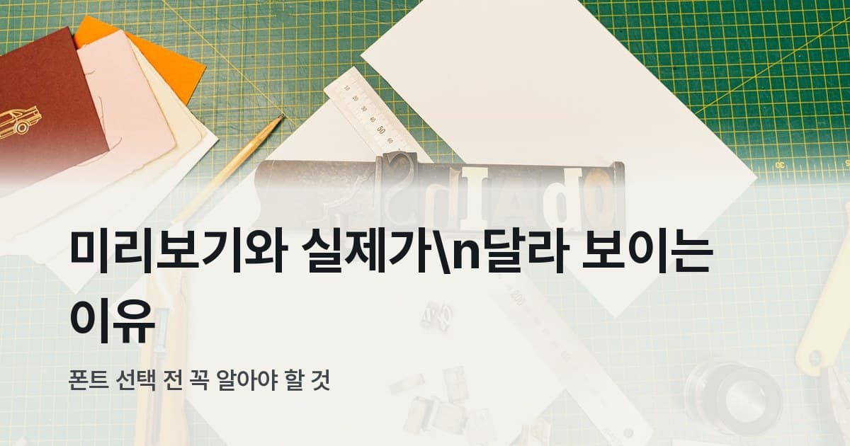 활자 도구와 종이 재료가 놓인 레터프레스 작업대 위에서 찍은 상단 뷰